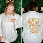 Created on Purpose Sweatshirt on White (Front/Back)