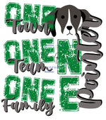 One Family School Spirit Raglan Tee(Any Mascot)