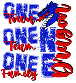 One Family School Spirit Raglan Tee(Any Mascot)