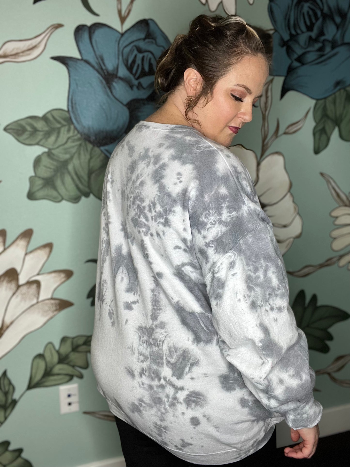 He Heals Hand Dyed Tee on Gray