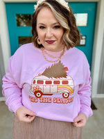 Tis the Season Retro Sweatshirt on Light Pink