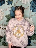 Boho Peace Sign Hand Dyed Sweatshirt