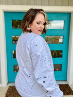 Reindeer Lights Sweatshirt with Black Splatter