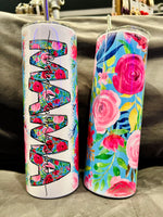 Floral Custom 20 oz Metal Tumbler