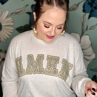 AMEN Leopard on Oatmeal Long Sleeve