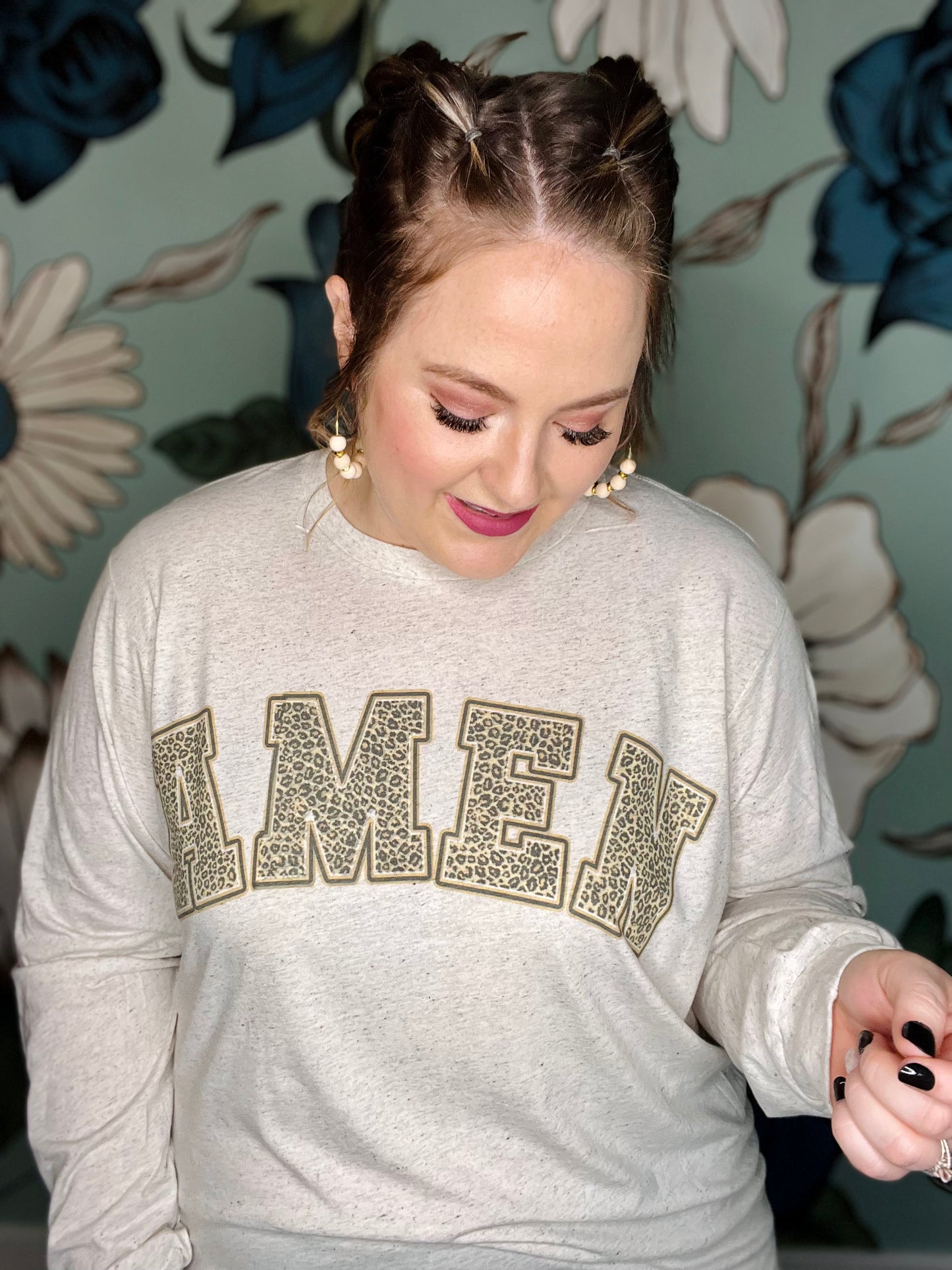 AMEN Leopard on Oatmeal Long Sleeve