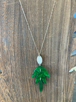 3 Leaf Green Acrylic Necklace