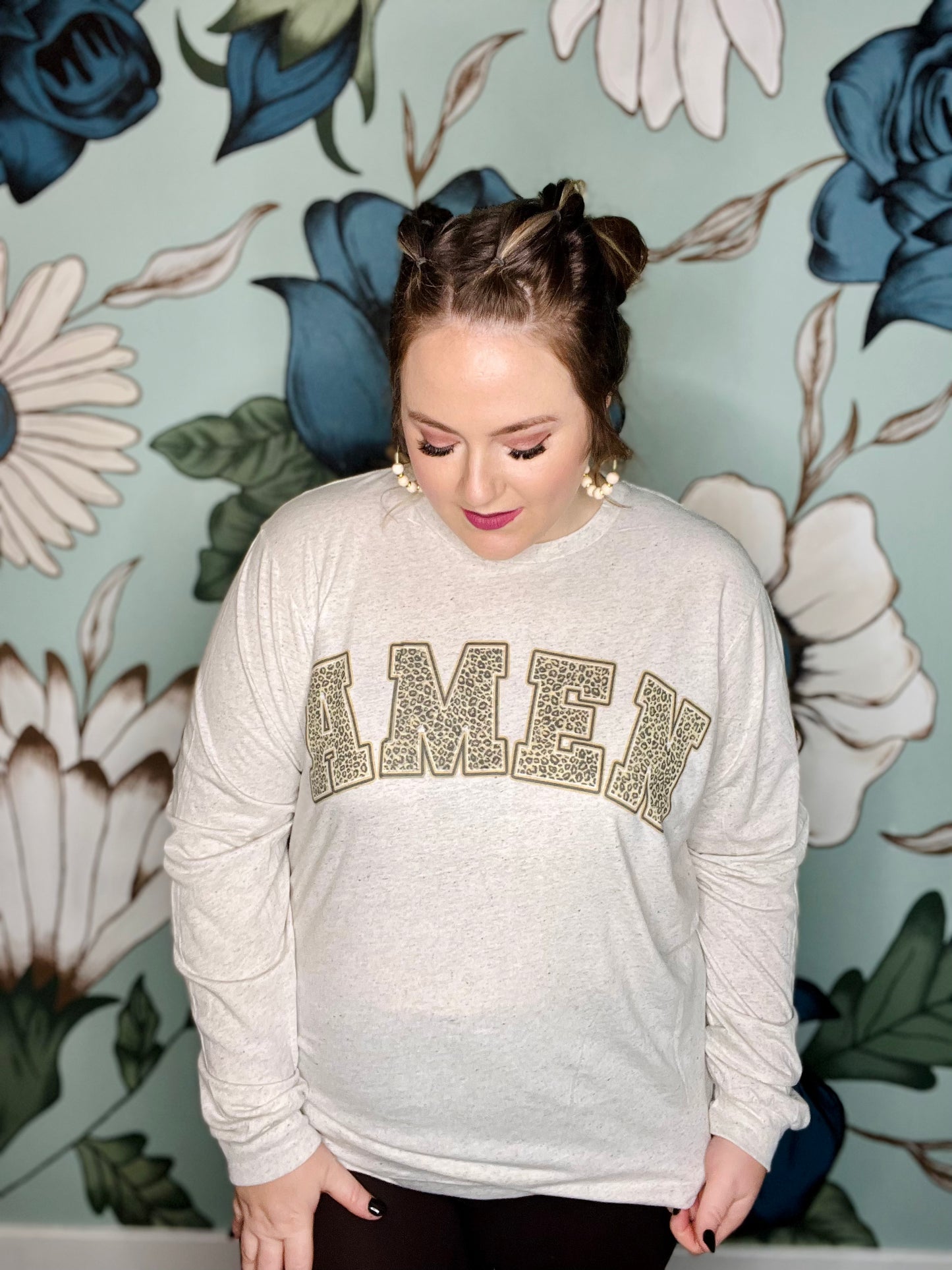 AMEN Leopard on Oatmeal Long Sleeve