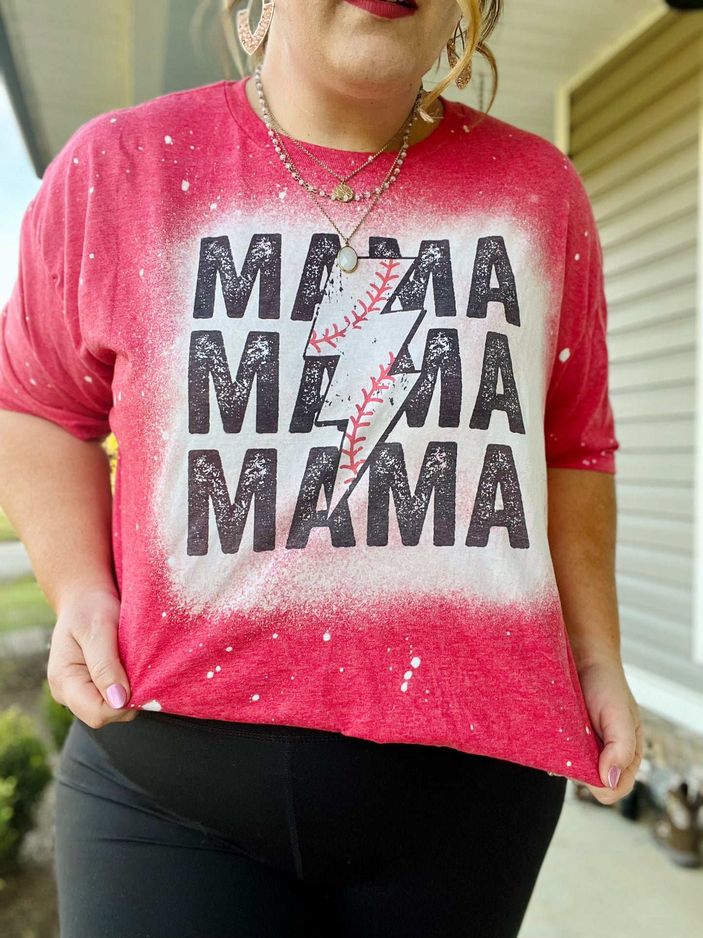 Mama Lightning Bleached Tee (Baseball)