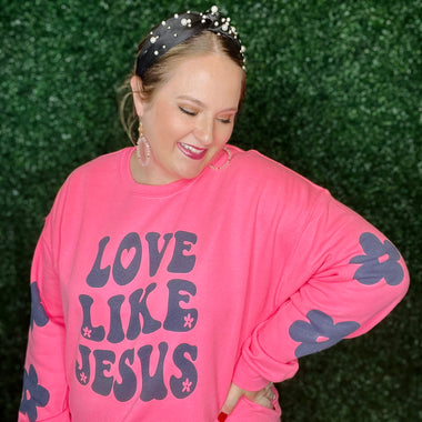 Love like Jesus Sweatshirt with Daisy Detail