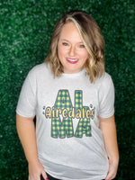 Alma Plaid Tee on Grey