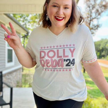 Dolly/Reba V-Neck Graphic Tee