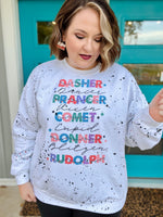 Reindeer Lights Sweatshirt with Black Splatter