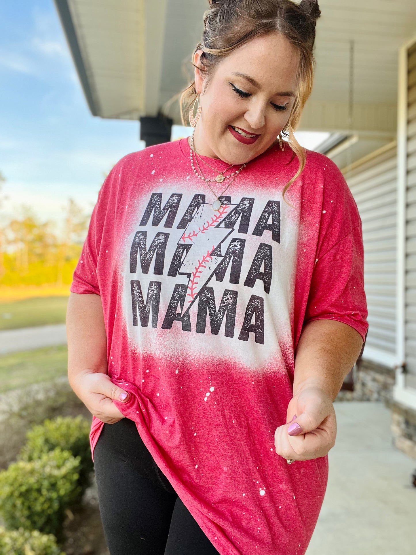 Mama Lightning Bleached Tee (Baseball)