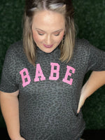 Babe Tee on Black Leopard
