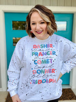 Reindeer Lights Sweatshirt with Black Splatter