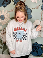 Arkansas Checkered Sweatshirt on Gray
