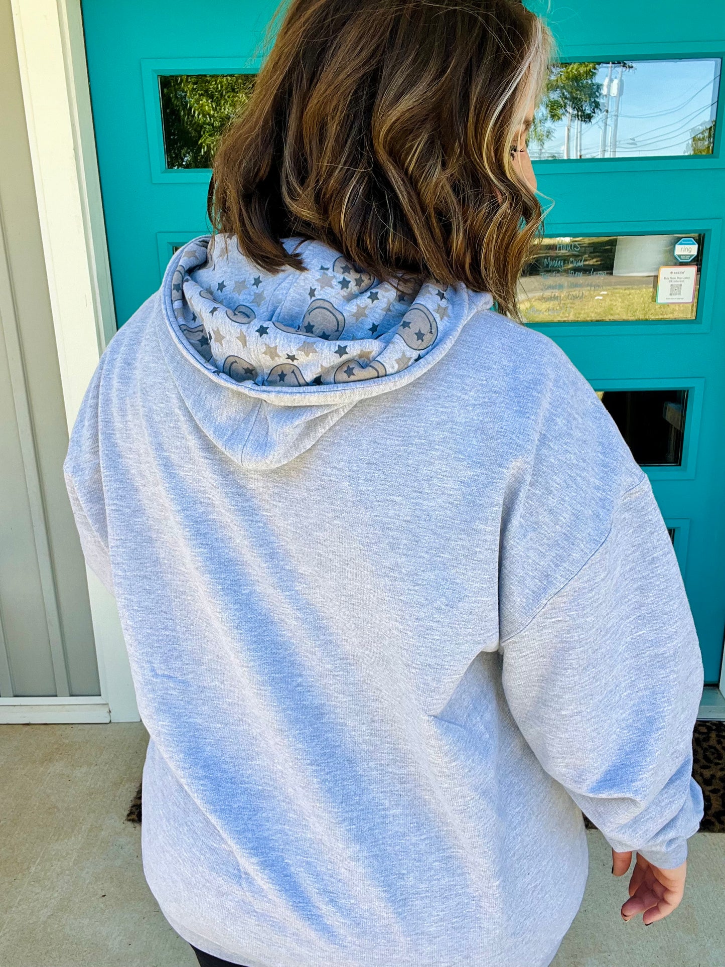 Mama Smiley Hoodie with Printed Hood