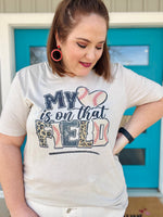 My Heart is On That Field on Cream V Neck