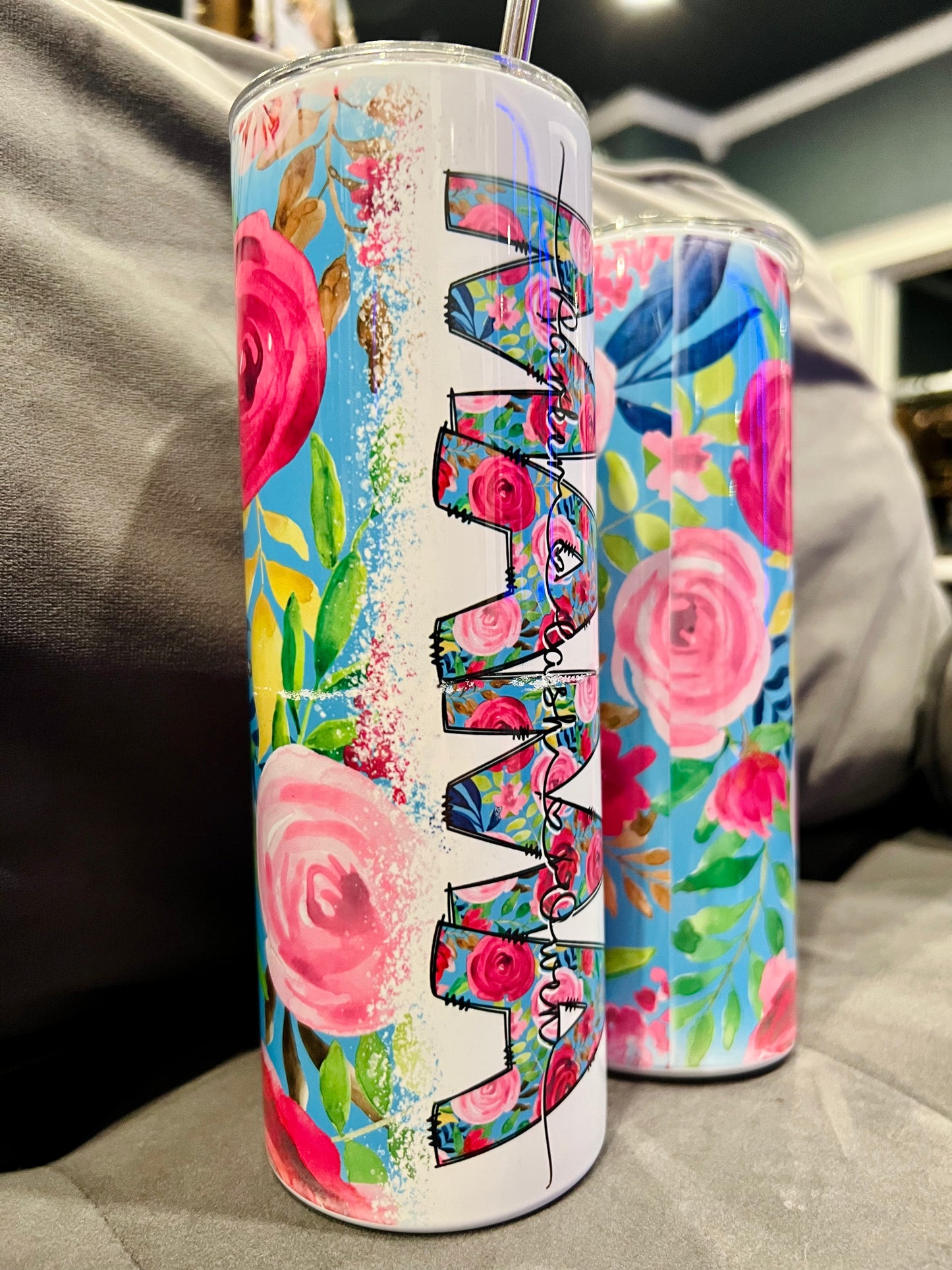 Floral Custom 20 oz Metal Tumbler