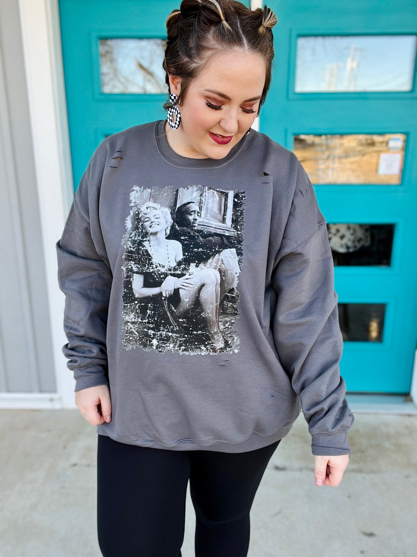 Marilyn/Tupc Distressed Sweatshirt