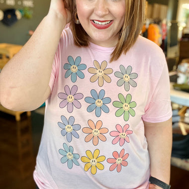 Flower Power Tee on Light Pink