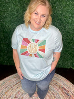 Hello Sunshine Graphic Tee in Light Blue