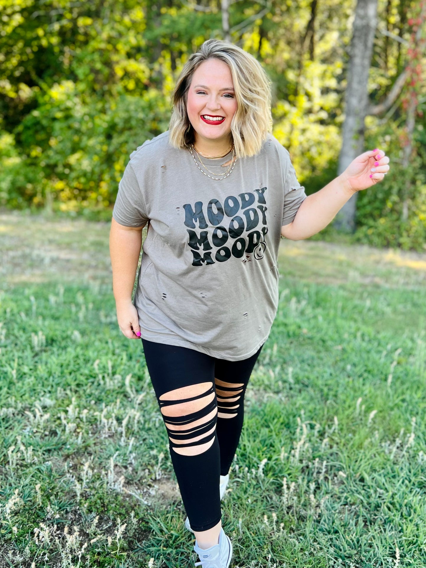 Moody Distressed Tee