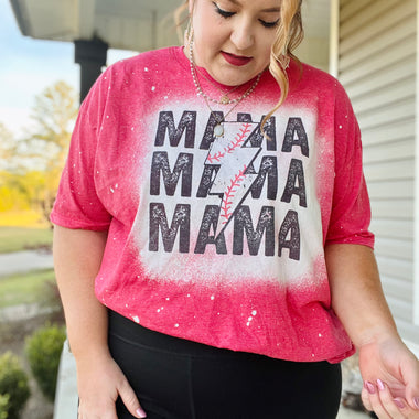 Mama Lightning Bleached Tee (Baseball)