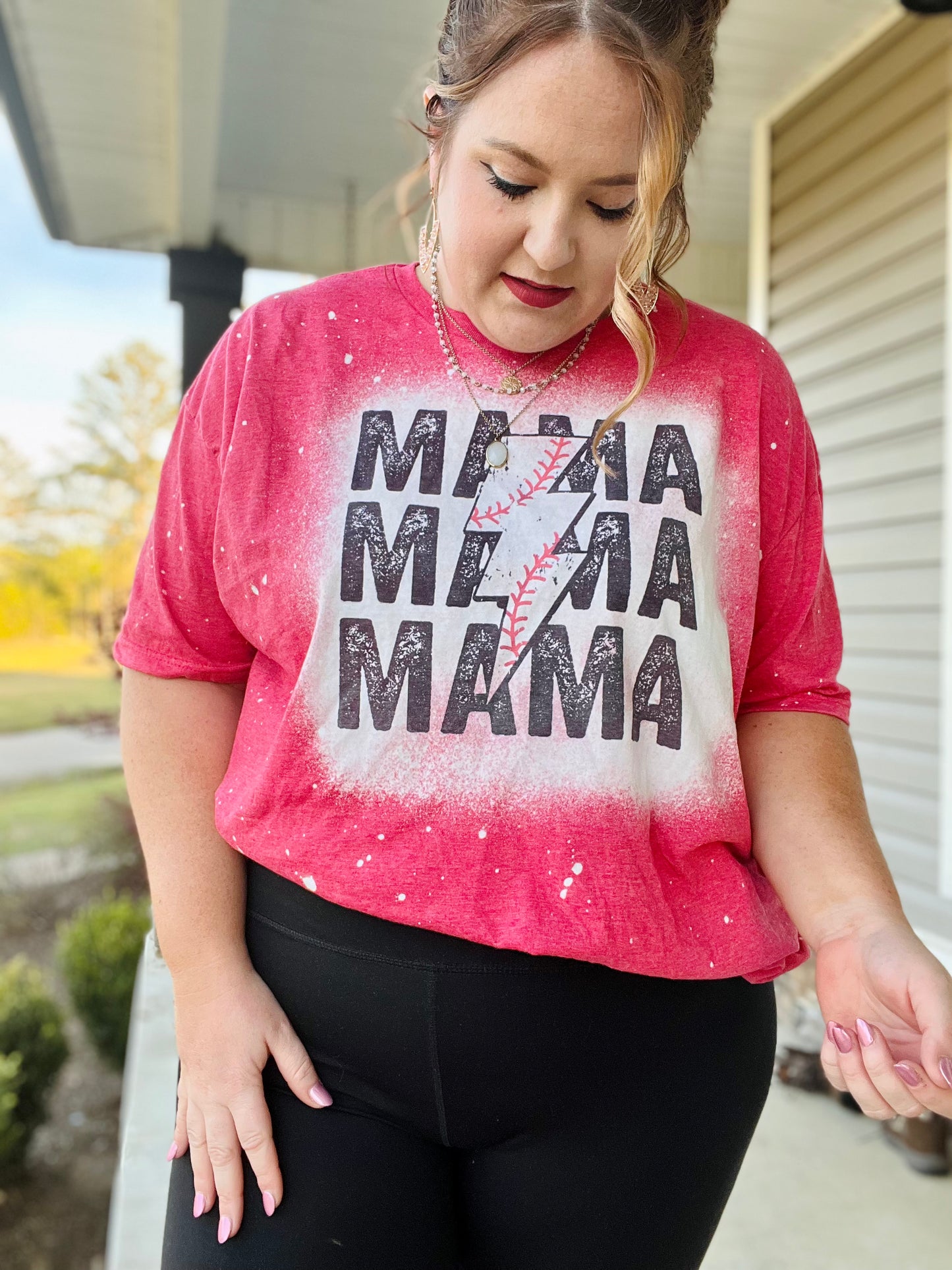 Mama Lightning Bleached Tee (Baseball)