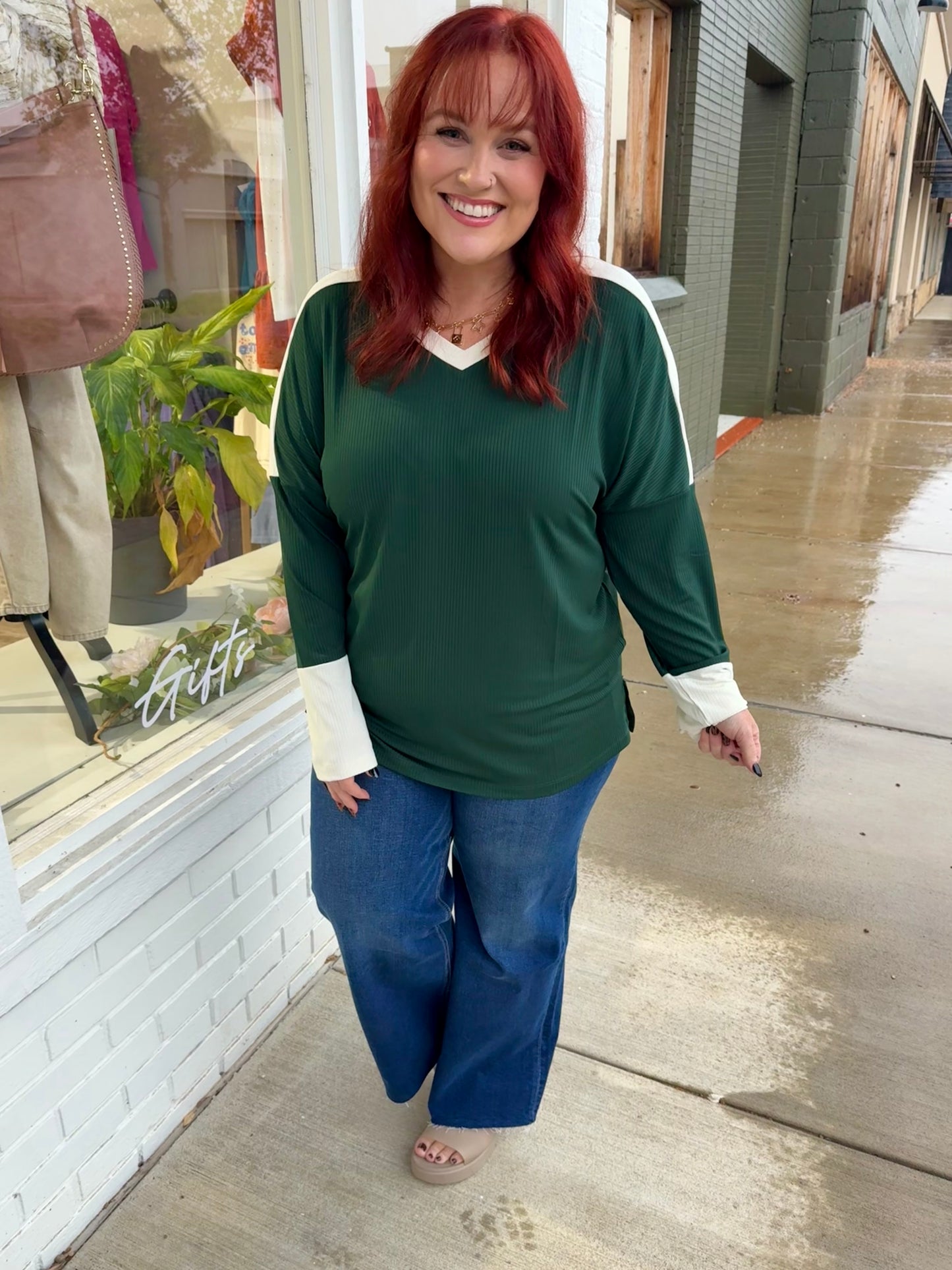 Carrie V-Neck Long Sleeve Top