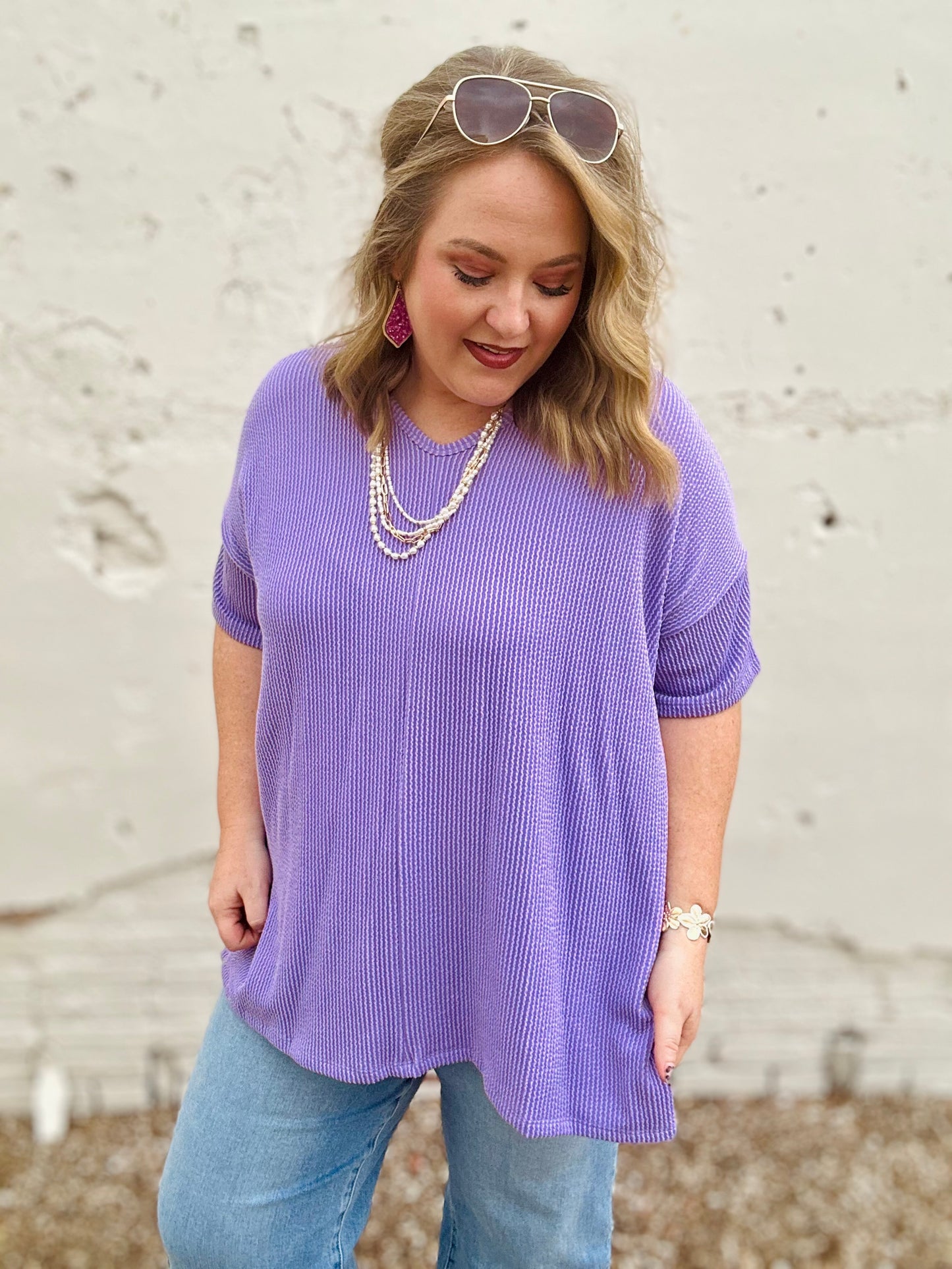 Carly Ribbed Oversized V-Neck