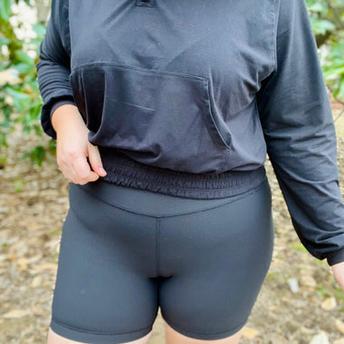 Roxy Ribbed Biker Shorts In Black
