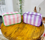 Striped Essentials Bag - Pink