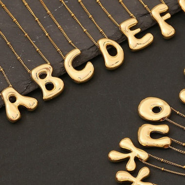 SS Bubble Initial Necklace
