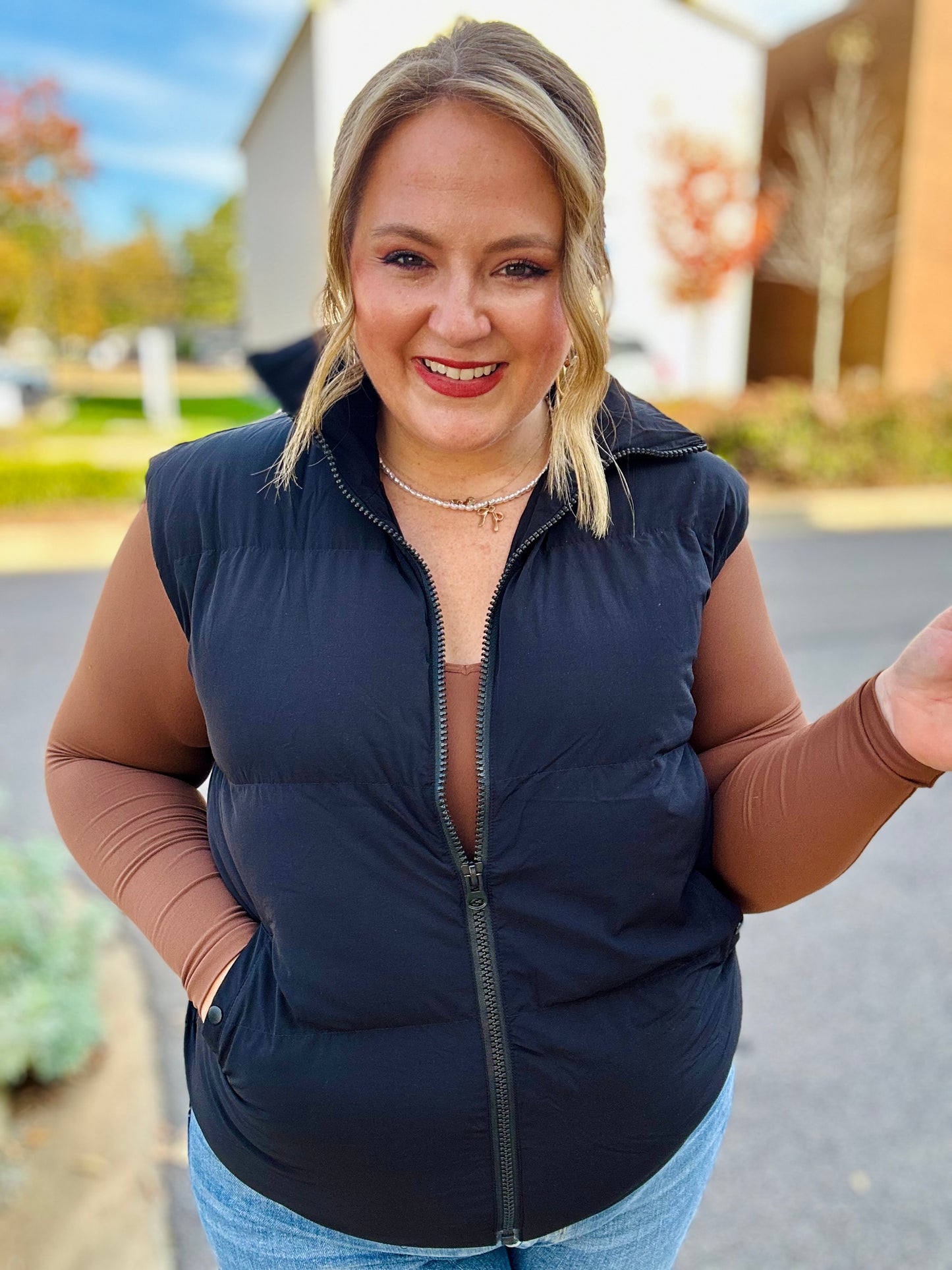 GraceLynn Puffer Vest in Black