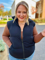 GraceLynn Puffer Vest in Black