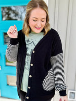 Pam Striped Sleeve Cardigan