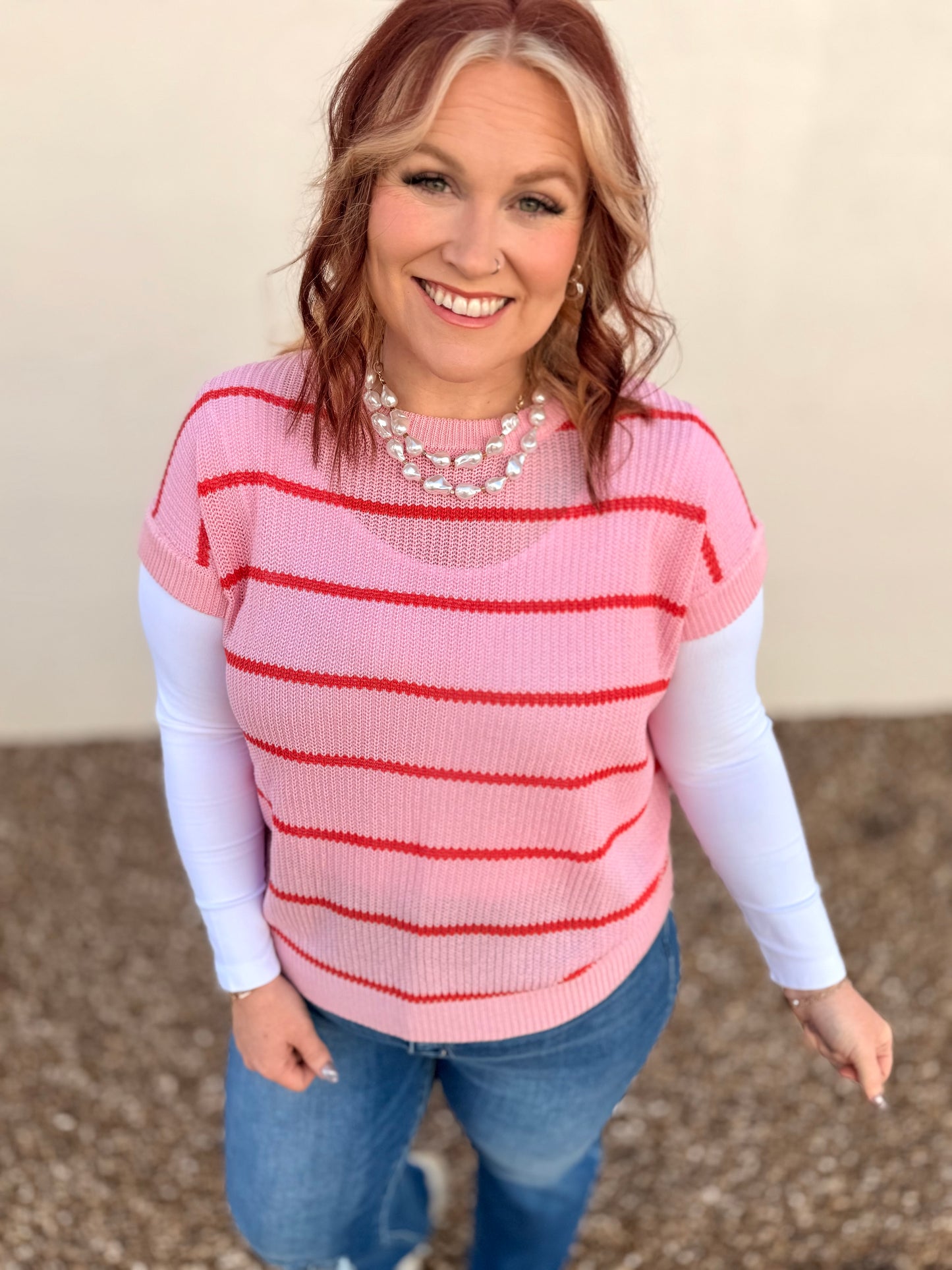 Lexi Pink Sleeveless Knit Top