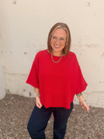 Darcy Red Knit Top