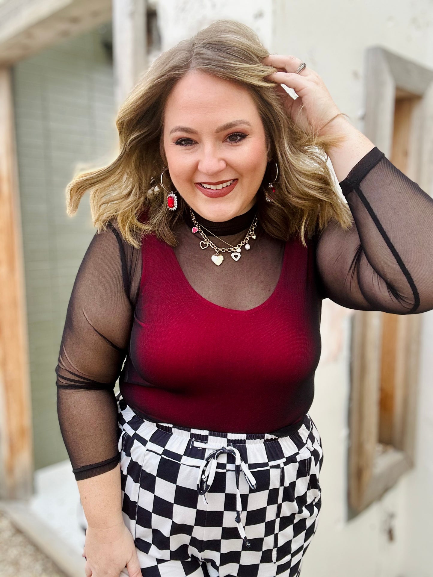 Andrea Black Mesh Top