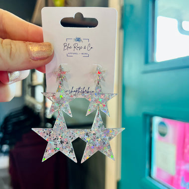 Iridescent Star Earrings