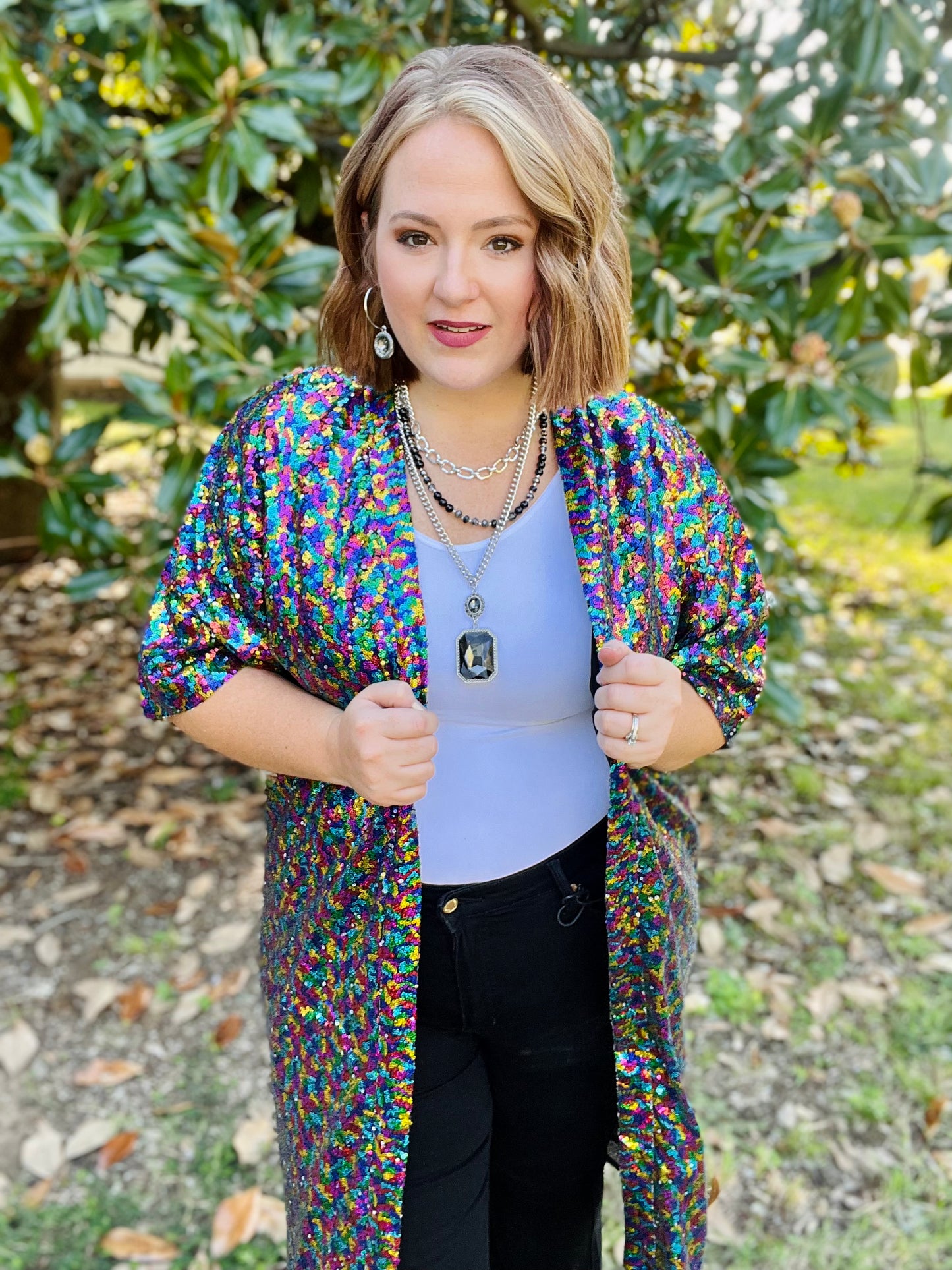 Multicolor Sequin Duster