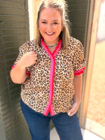 Deidre Animal Print Button Up Top