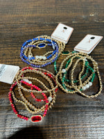 Set of Five Beaded Stretch Bracelet