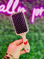 Pink Checkered Paddle Brush
