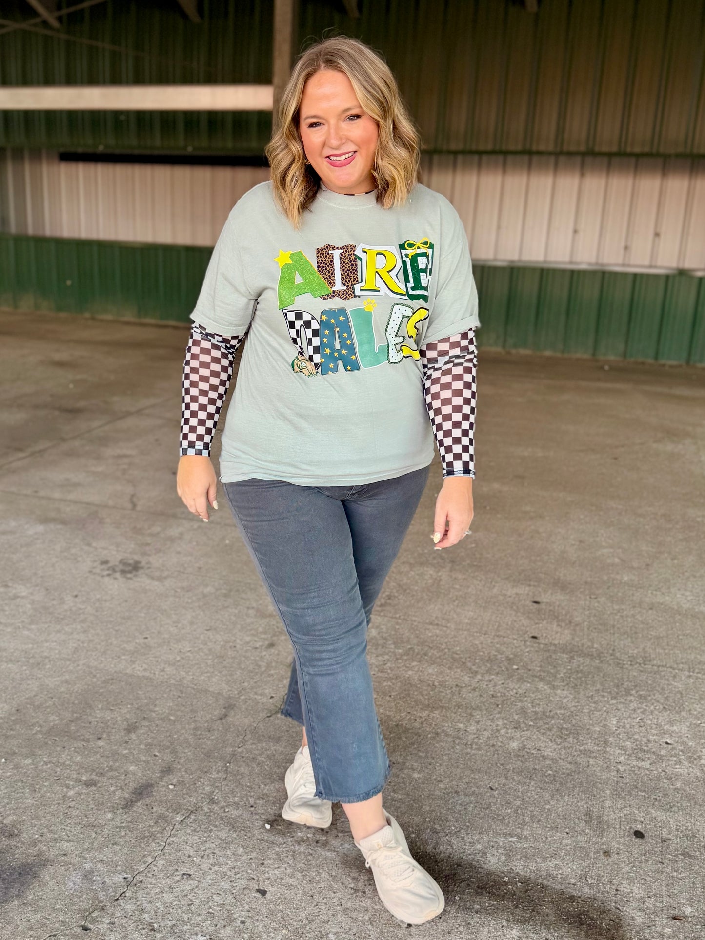 Mixed Print School Spirit Tee