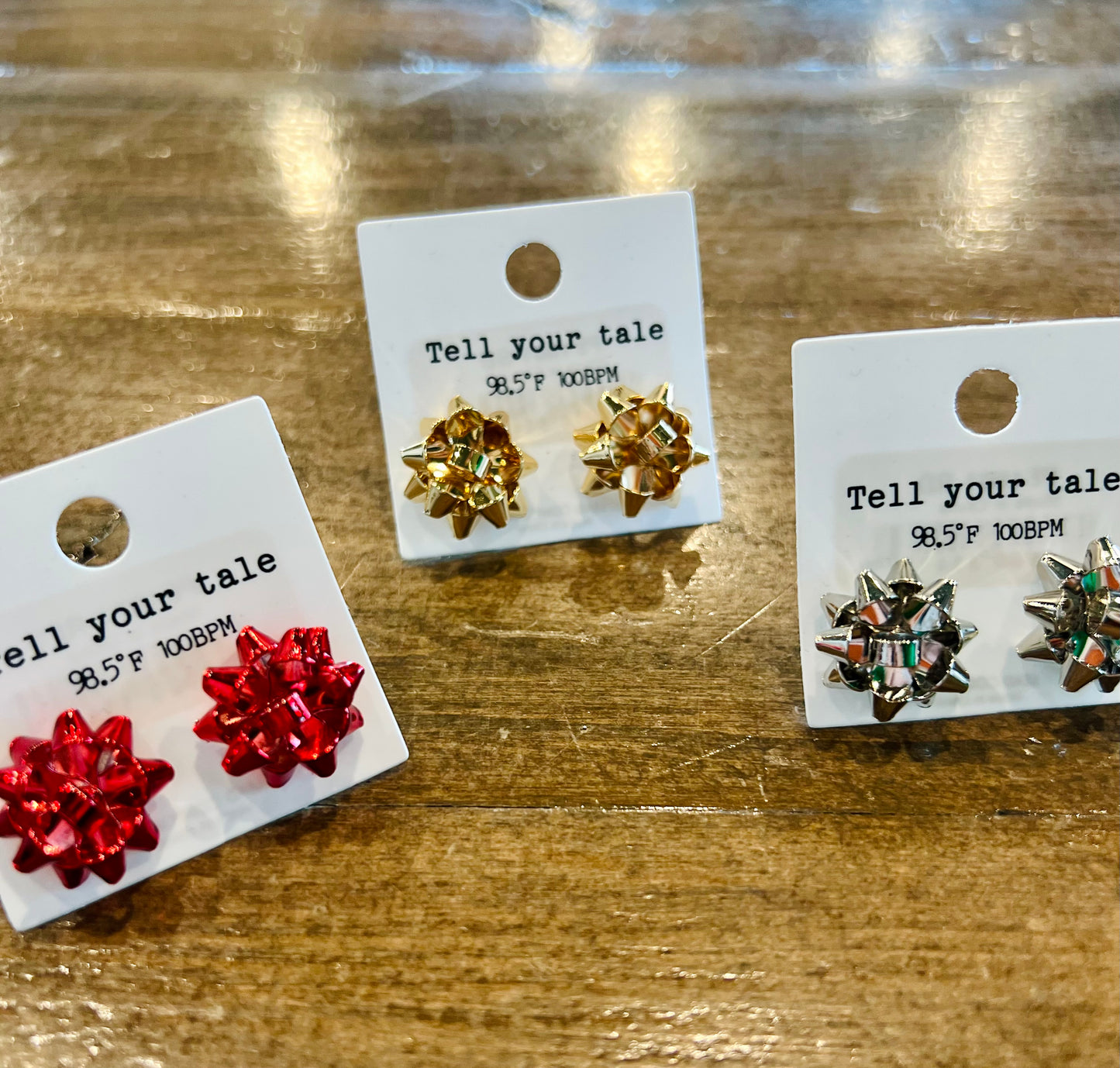 Christmas Bow Earrings (Multiple Colors)