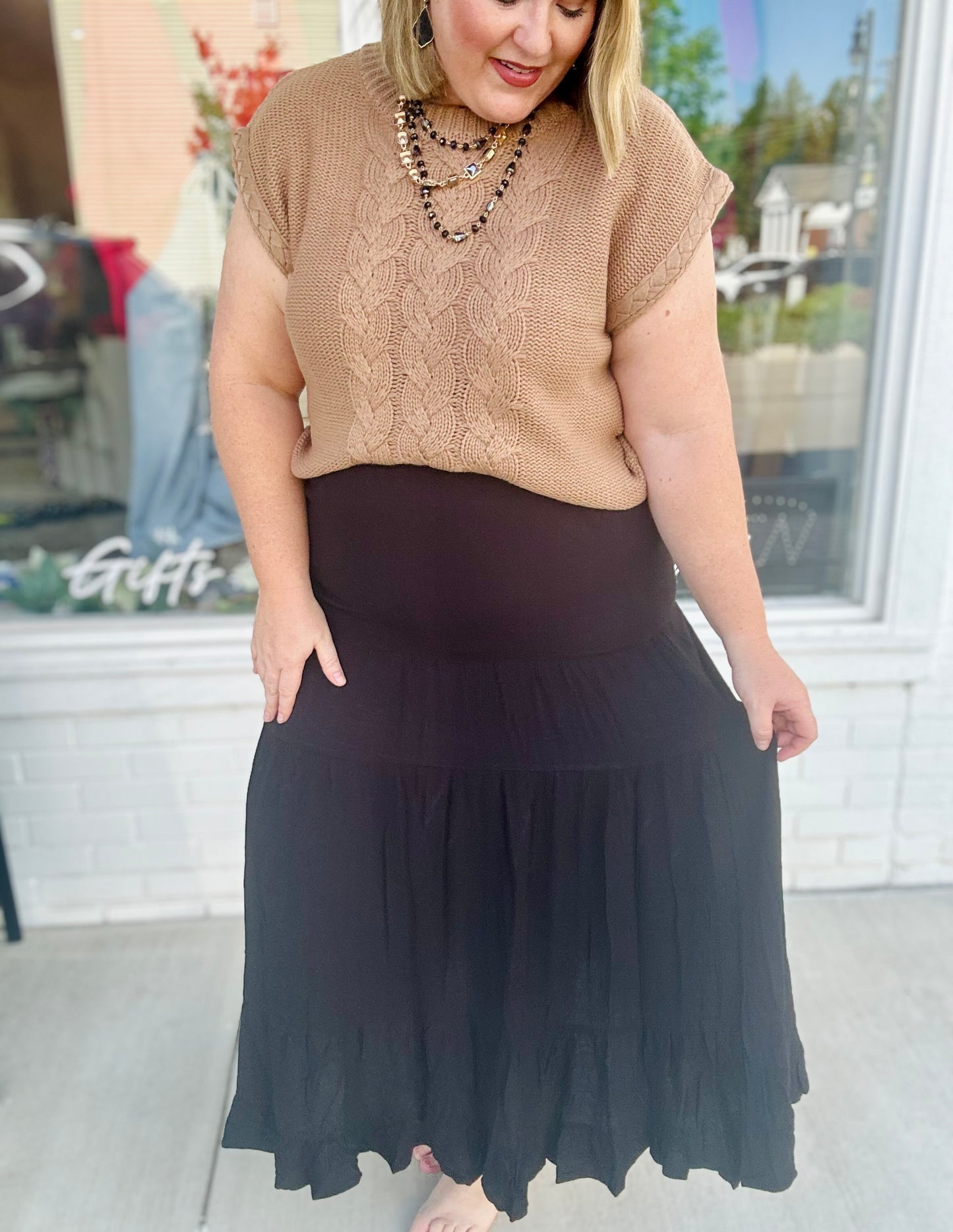 Sonnie Tiered Flowy Maxi Skirt