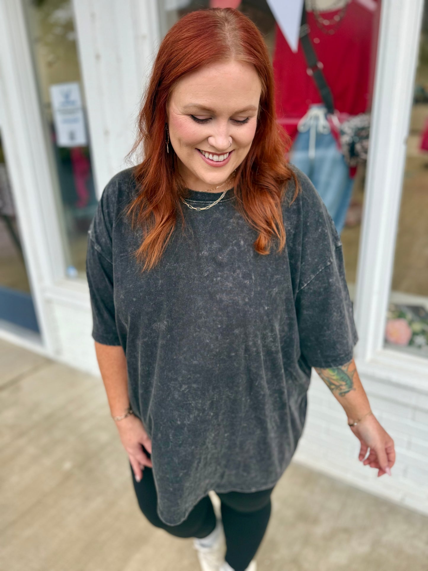 Black Jessica Acid Wash Shirt
